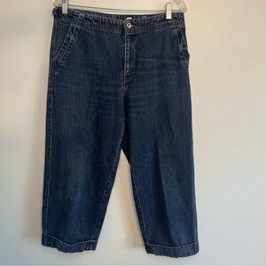 Vintage Levi's Women's High Rise Wide Leg Cropped Jeans Sz 12 Dark Wash Y2K